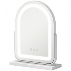Sminkspegel med LED-belysning – 3 ljuslägen, 360° rotation