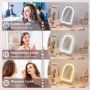 Sminkspegel med LED-belysning – 3 ljuslägen, 360° rotation