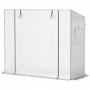 Växthus med Roll-up Dörr Nätfönster Vit 200 x 76 x 170/150 cm