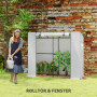 Växthus med Roll-up Dörr Nätfönster Vit 200 x 76 x 170/150 cm