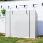 Växthus med Roll-up Dörr Nätfönster Vit 200 x 76 x 170/150 cm