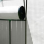 Växthus med Roll-up Dörr Nätfönster Vit 200 x 76 x 170/150 cm