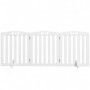Fristående Hundgrind med Stödfötter 155 x 30 x 61 cm, vit