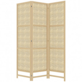 Skärmvägg Rumsavdelare 180 cm Vikbar Fristående Naturlig Handvävd D...