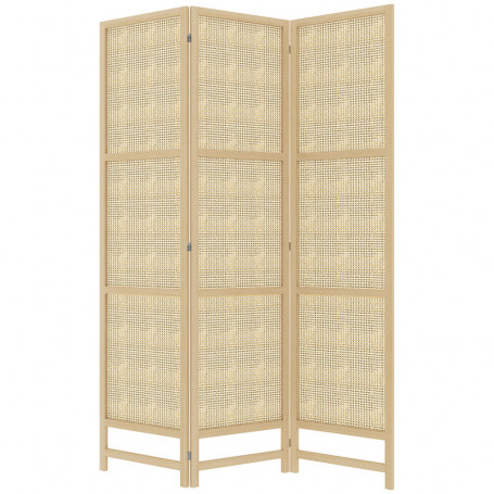 Skärmvägg Rumsavdelare 180 cm Vikbar Fristående Naturlig Handvävd Design