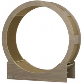 Katthjul Träningshjul med broms & klösbräda Ø91 cm Valnöt för katte...