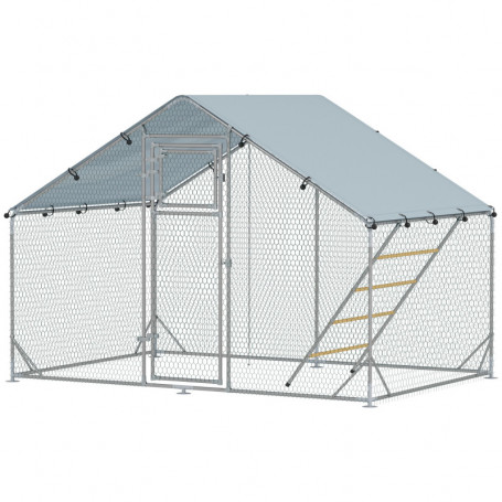 Rymlig Hönsgård 6 m² – Robust och Väderskyddad Design 300 x 200 x 195 cm