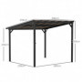 Fristående Metall Pergola 3 x 3 m Vattentätt Tak