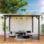 Fristående Metall Pergola 3 x 3 m Vattentätt Tak