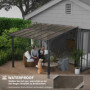 Fristående Metall Pergola 3 x 3 m Vattentätt Tak