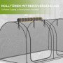 Växthus Skyddsnät Metallram 2 rulldörrar 2,49 x 1,2 x 1,2 m svart