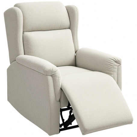 Relax Fåtölj med Fotstöd och160° Lutning Beige Linne