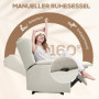 Relax Fåtölj med Fotstöd och160° Lutning Beige Linne
