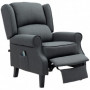 Relax Fåtölj med Fotpall och Massage & Värmefunktion Mörkgrå Linne