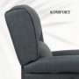Relax Fåtölj med Fotpall och Massage & Värmefunktion Mörkgrå Linne