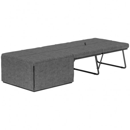 Hopfällbar Gästsäng med Madrass 190 x 69 x 38,5 cm, grå