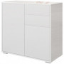 Sidoskåp 2 Lådor 2 Dörr Blank Vit 79 x 36 x 74 cm