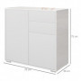 Sidoskåp 2 Lådor 2 Dörr Blank Vit 79 x 36 x 74 cm