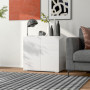 Sidoskåp 2 Lådor 2 Dörr Blank Vit 79 x 36 x 74 cm