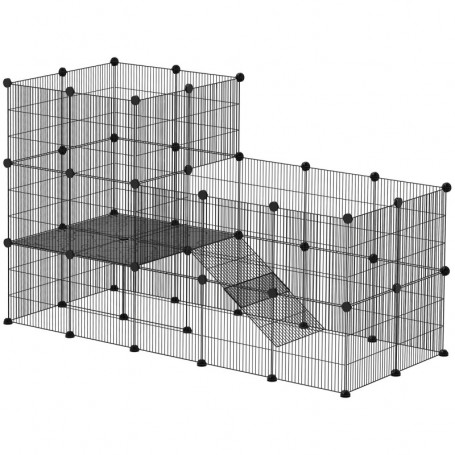 Smådjursbur Modulär Design med Ramp