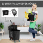 Svabbvagn med Moppress 20L Svart 63 x 27 x 67 cm