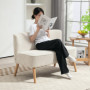 Loungesoffa 2-sits Elegant Scandi-design Manchester krämvit 117 x 56,5 x 77 cm