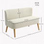 Loungesoffa 2-sits Elegant Scandi-design Manchester krämvit 117 x 56,5 x 77 cm