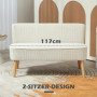 Loungesoffa 2-sits Elegant Scandi-design Manchester krämvit 117 x 56,5 x 77 cm