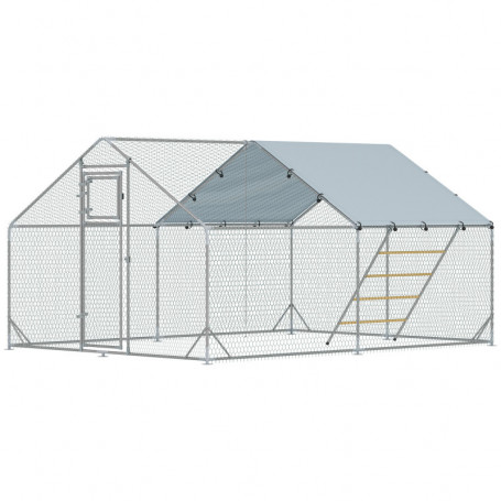 Stor hönsgård 12 m² – Robust och väderskyddad 300 x 400 x 195 cm