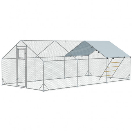Stor hönsgård 18 m² – Robust och väderskyddad 300 x 600 x 195 cm