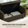 Soffa 2-sits med Förvaringsutrymme Sammetslook Brun Linne