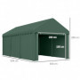 Bärbar Garagetält 3 x 6 m, 2 Ingångar Mörkgrön