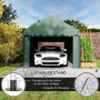 Bärbar Garagetält 3 x 6 m, 2 Ingångar Mörkgrön