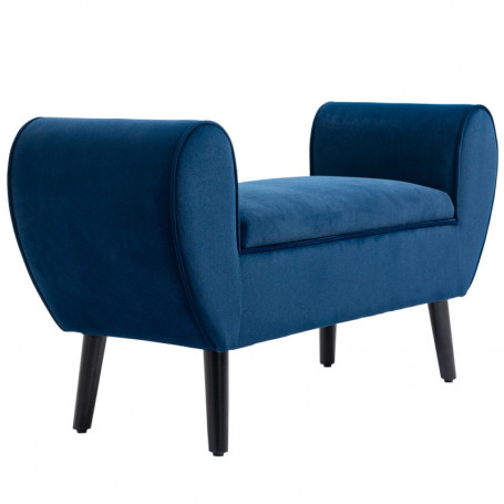 Hallbänk - Sängbänk med Förvaring 118 x 42 x 66 cm Sammet Mörkblå