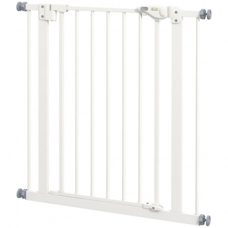 Justerbar Säkerhetsgrind för Husdjur Utan Borrning 68 x 77 cm Metall Vit
