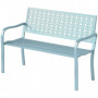 Trädgårdsbänk Metall med Ryggstöd och Armstöd Retro Blå