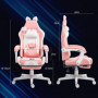 Gamingstol med Kattöron och Fotstöd Rosa