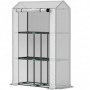 Växthus 3 Hyllor Roll-up Dörr 100 x 40 x 150 cm, vit