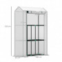 Växthus 3 Hyllor Roll-up Dörr 100 x 40 x 150 cm, vit