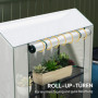 Växthus 3 Hyllor Roll-up Dörr 100 x 40 x 150 cm, vit