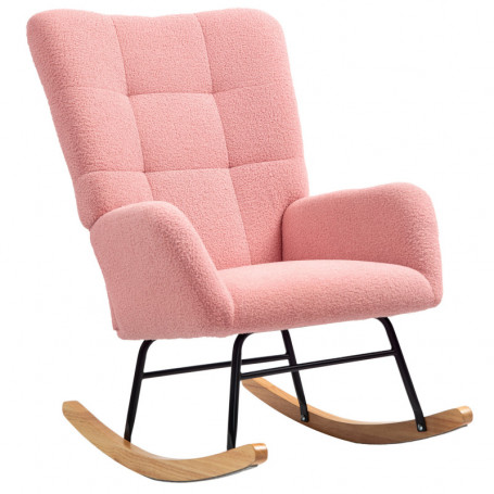 Gungstol Mysigt Teddy Fleece Tjock Stoppning Halkfri Rosa