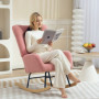 Gungstol Mysigt Teddy Fleece Tjock Stoppning Halkfri Rosa