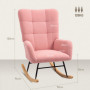 Gungstol Mysigt Teddy Fleece Tjock Stoppning Halkfri Rosa