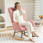 Gungstol Mysigt Teddy Fleece Tjock Stoppning Halkfri Rosa