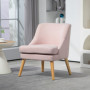 Fåtölj Modern Design Rosa med Ek Ben