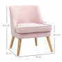 Fåtölj Modern Design Rosa med Ek Ben