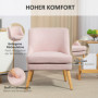 Fåtölj Modern Design Rosa med Ek Ben