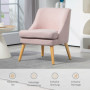 Fåtölj Modern Design Rosa med Ek Ben