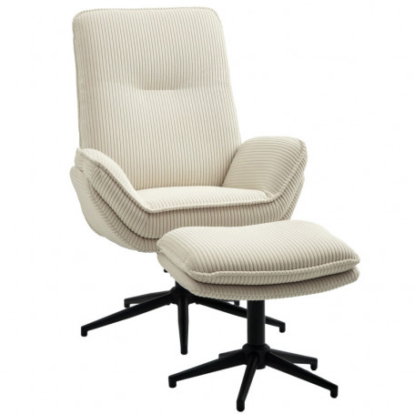 Realx Fåtölj med Pall Manchester Beige