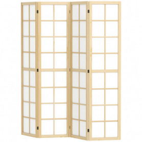 Skärmvägg Rumsavdelare Fristående 160 x 170 cm Naturligt trä / Vit